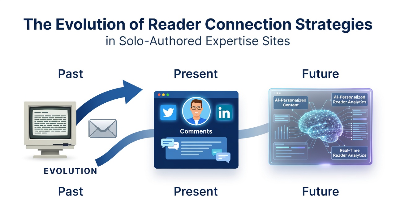 The Evolution of Reader Connection Strategies in Solo-Authored Expertise Sites