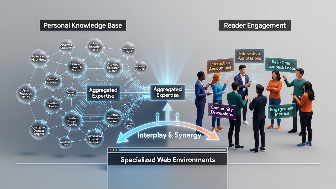 The Interplay Between Personal Knowledge Bases and Reader Engagement in Specialized Web Environments